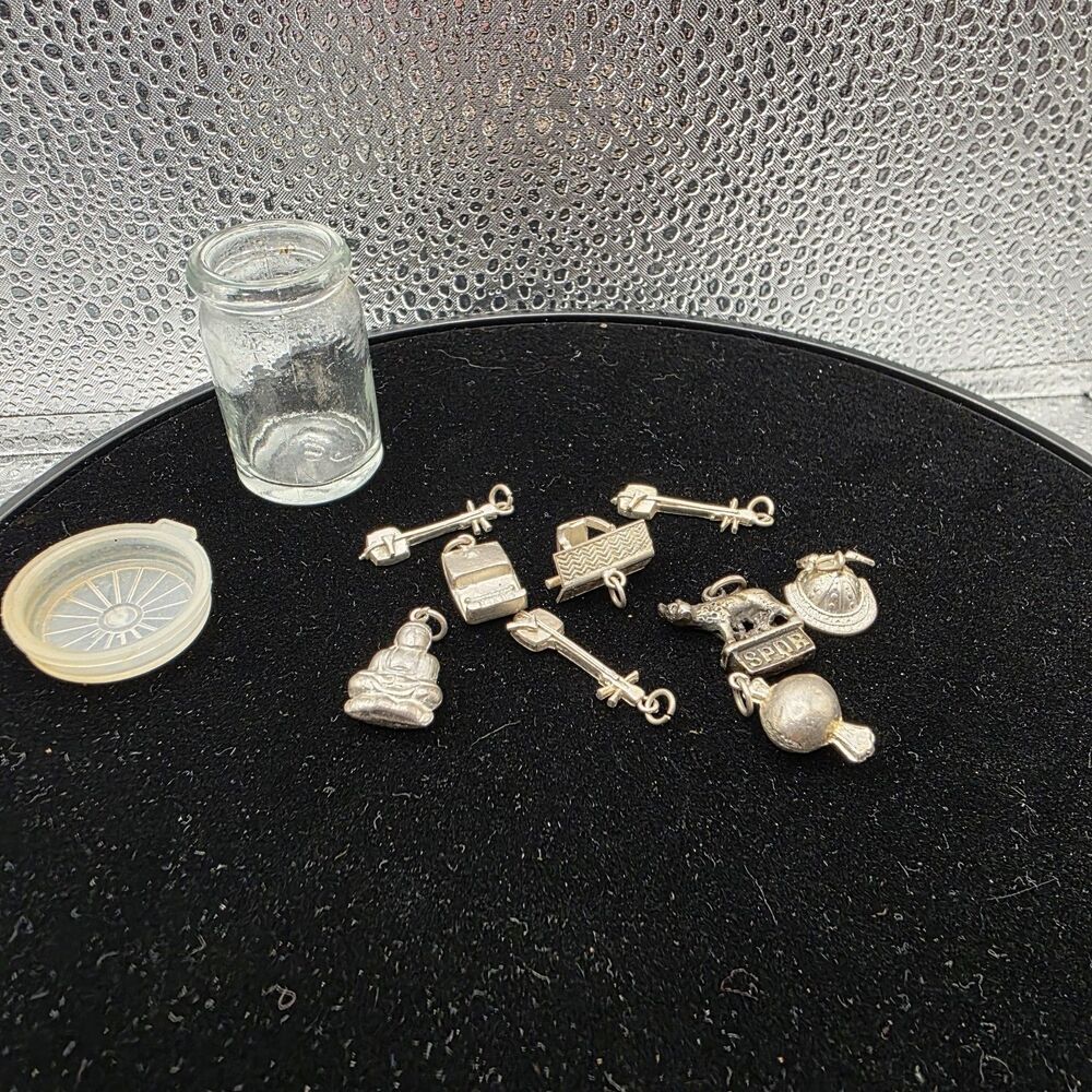 Signed Silver Metal Charm Lot, Silver Color, Charm Style, Metal Material
